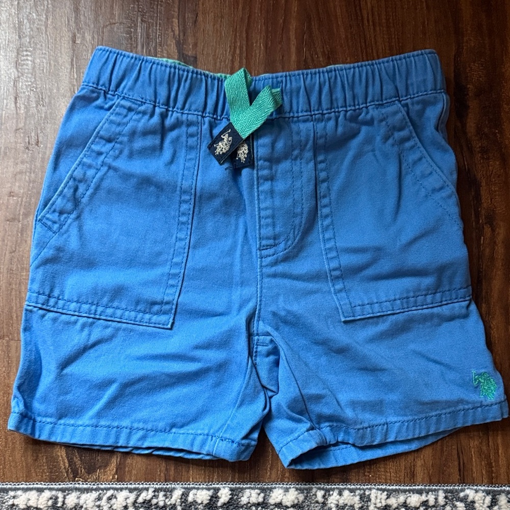 U.S. Polo Assn. Blue Kids Shorts with Green Accent